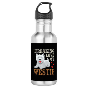 Bouteille D'eau Typographie de l'amour du chien Westie