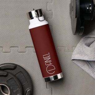 Bouteille D'eau Typographie moderne Maroon Personnalisée