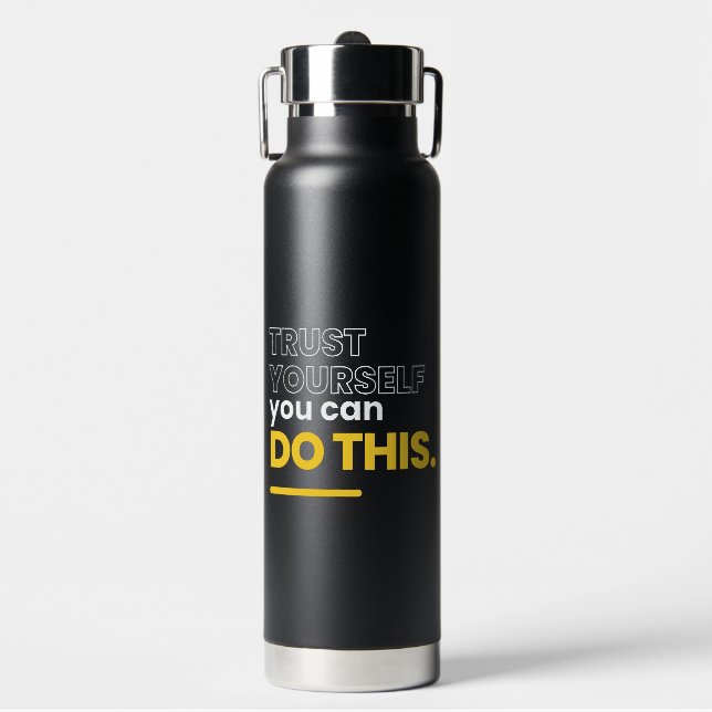 Bouteille D'eau Typographie noir et jaune (Salle de sport)