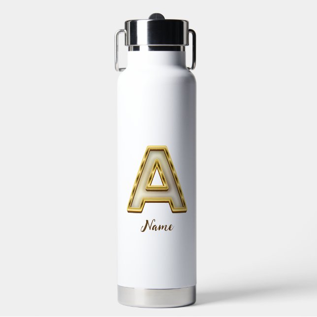 Bouteille D'eau Typographie originale A Monogram Gold (Salle de sport)