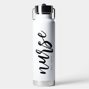 Bouteille D'eau Typographie personnalisée de la brosse infirmière 