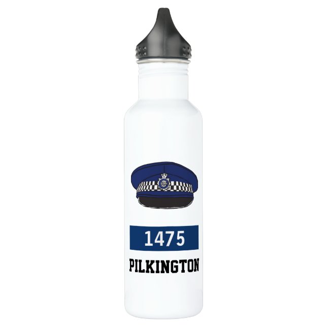 Bouteille D'eau UK Police Flat Casquette - Ajouter Numéro & Nom. P (Gauche)