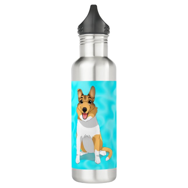 Bouteille D'eau Un Chien Collie Doux Et Doux   (Gauche)