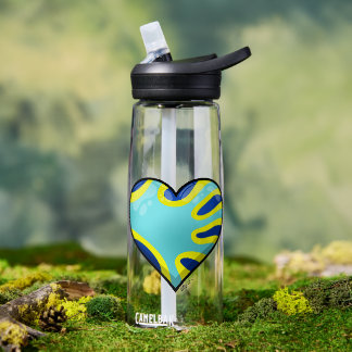 Bouteille D'eau Un cœur avec un design Deafflag