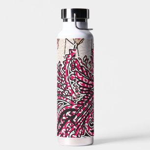 Bouteille D'eau Un design cachemire décoratif avec rouge vif et ép