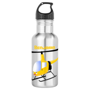 Bouteille D'eau Un joli hélicoptère de dessin animé jaune