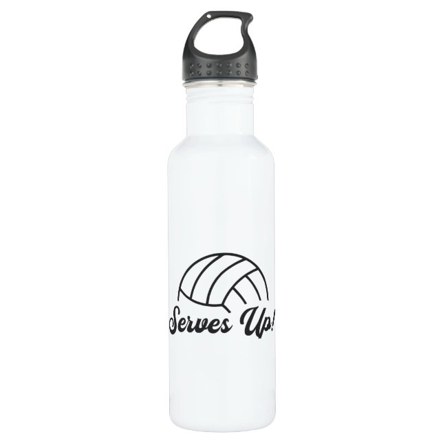 Bouteille D'eau Un Joueur De Volley-ball Sert Un Cadeau De Ball Vo (Devant)