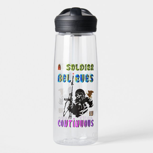 Bouteille D'eau Un soldat croit en continu (Avant)