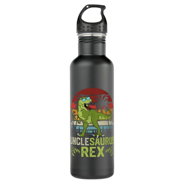 Bouteille D'eau Unclesarurus Rex | Conception Cool de dinosaures r (Devant)