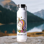 Bouteille D'eau Unicorn Cute Whimsical Girly Personalized Name<br><div class="desc">Unicorn Cute Whimsical Girly Pink Floral Personalized Name Water Bottle features a cute unicorn with stars,  hearts and flowers. Perfect for back to school,  birthday party gifts and favors,  personalized Christmas gifts for girls and more. Designed by ©Evco Studio www.zazzle.com/store/evcostudio</div>