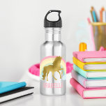Bouteille D'eau Unicorne arc-en-ciel<br><div class="desc">Design personnalisé Gold Rainbow Unicorn.</div>