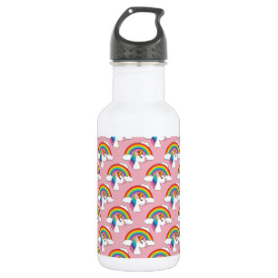 Bouteille D'eau Unicorne et arc-en-ciel avec nuages Kawaii