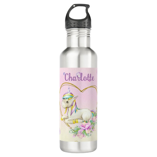 Bouteille D'eau Unicorne personnalisée (Devant)