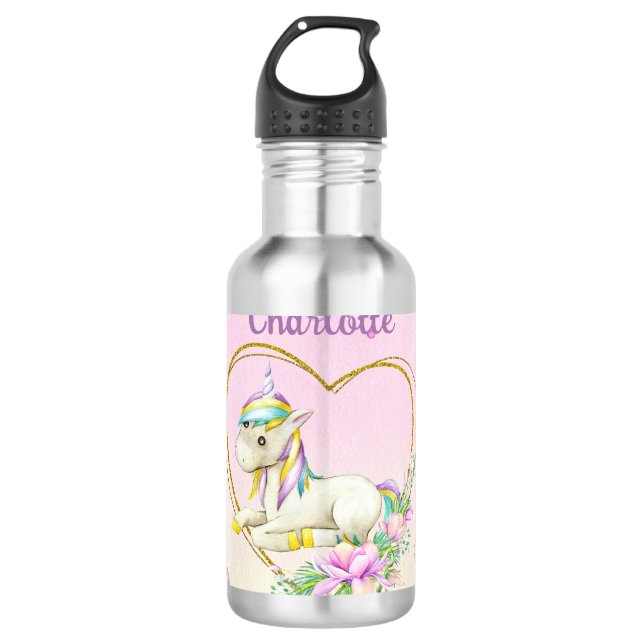 Bouteille D'eau Unicorne personnalisée (Devant)