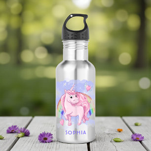 Bouteille D'eau Unicorne rose mignonne Arc-en-ciel moderne fille N