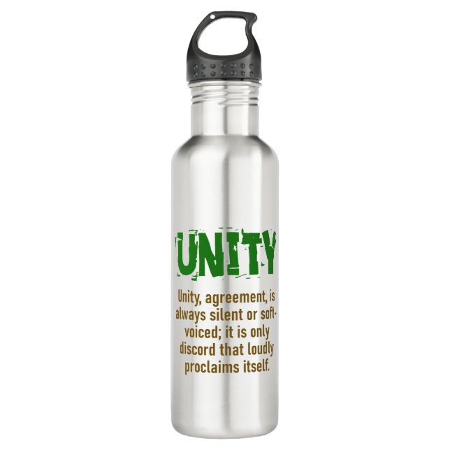 Bouteille D'eau Unity Agreement Is Always Silent - Unity Quote (Devant)