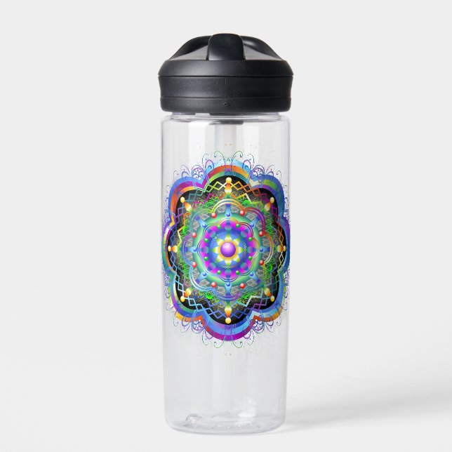 Bouteille D'eau Univers Mandala Couleurs Psychédéliques (Extérieur)