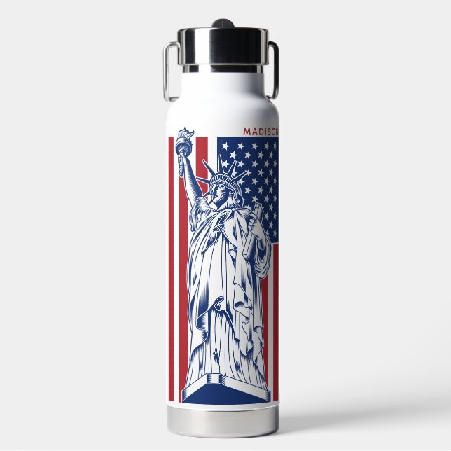 Bouteille D'eau USA Liberty nom personnalisé (Salle de sport)