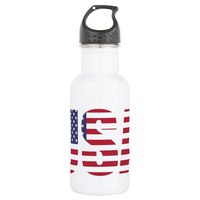 Bouteille D'eau USA Patriotic Personnalisé 18oz. (Devant)
