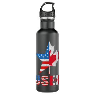 Bouteille D'eau Useh Leaf Canadian American Flag Maple Canada Usa 