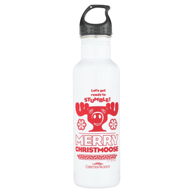 Bouteille D'eau Vacances de Noël | Joyeux Christmoose (Devant)