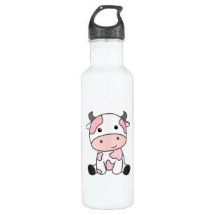 Bouteille D'eau Vache de fraise mignonne Vache de fraise rose Kawa