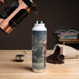 Bouteille D'eau Vache de Highland calvaire herbe d'automne monogra