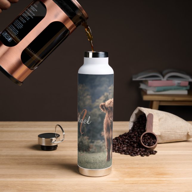 Bouteille D'eau Vache de Highland calvaire herbe d'automne monogra (Gym)