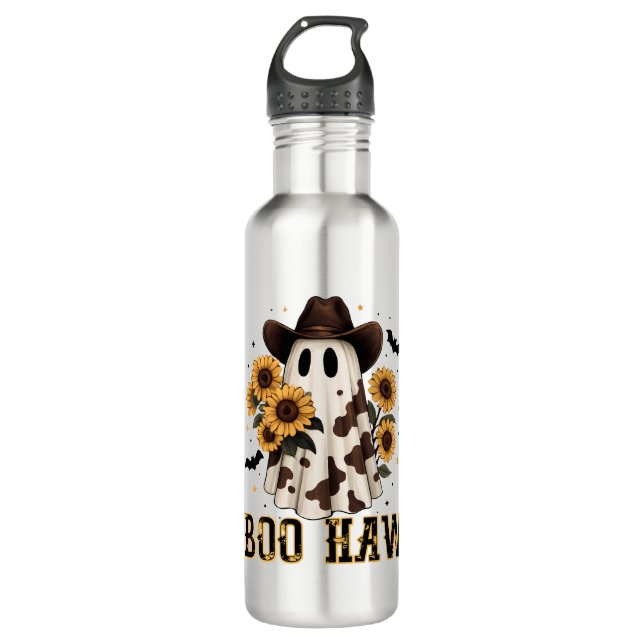 Bouteille D'eau Vache de l'Ouest Éffrayant fantôme Bow Haw (Devant)