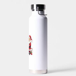 Bouteille D'eau Vache Highland de Noël avec Santa Vintage écossais