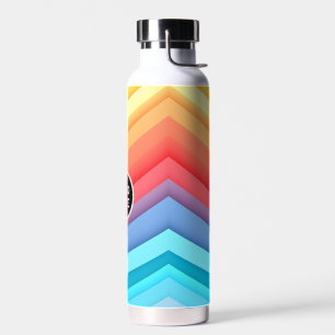 Bouteille D'eau Vagues arc-en-ciel Abstraites avec votre logo