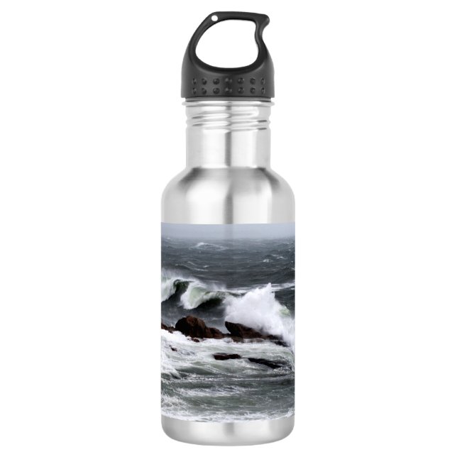 Bouteille D'eau Vagues océaniques qui s'écrasent (Devant)