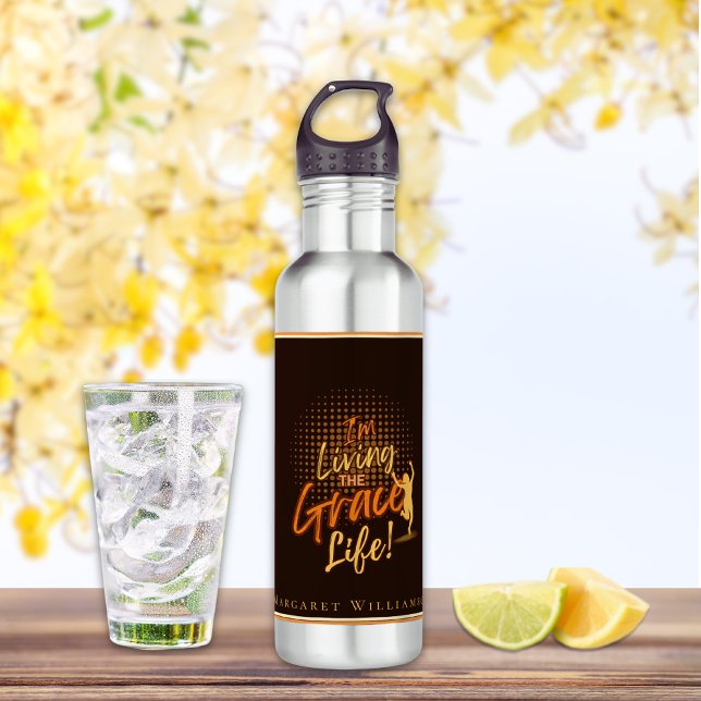 Bouteille D'eau Vainqueur moderne Tan Femme Grace Life Nom Brown (Créateur téléchargé)