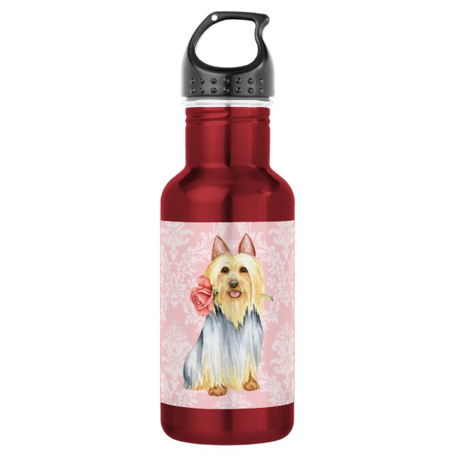 Bouteille D'eau Valentine Rose Silk Terrier (Devant)