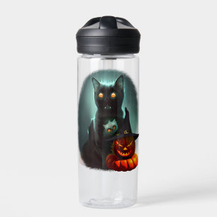 Bouteille D'eau Vampire Chat et Assistant Citrouille Halloween Sur