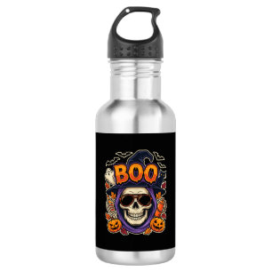 Bouteille D'eau Vecteur de lunettes de soleil crâne Boo Halloween