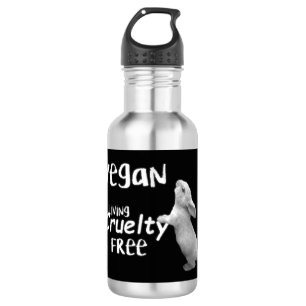 Bouteille D'eau Vegan Cruelty Free Water Bottle noir et blanc.