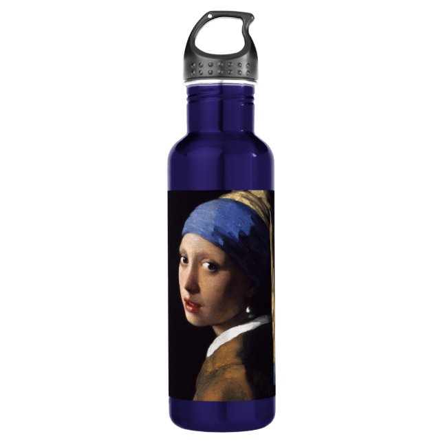 Bouteille D'eau Vermeer Girl Pearl Élevant Masterpiece Peinture (Devant)