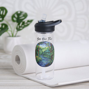 Bouteille D'eau Verre tendu Rivière Jungle Rond Personnalisé