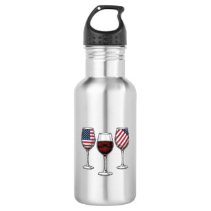 Bouteille D'eau Verres à vin patriotiques dessin de t-shirt vector
