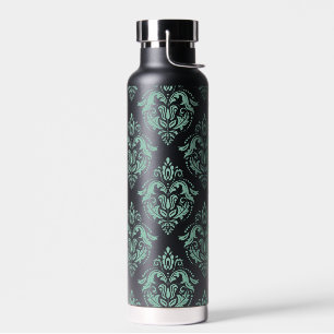 Bouteille D'eau Vert vintage damas floraux motif