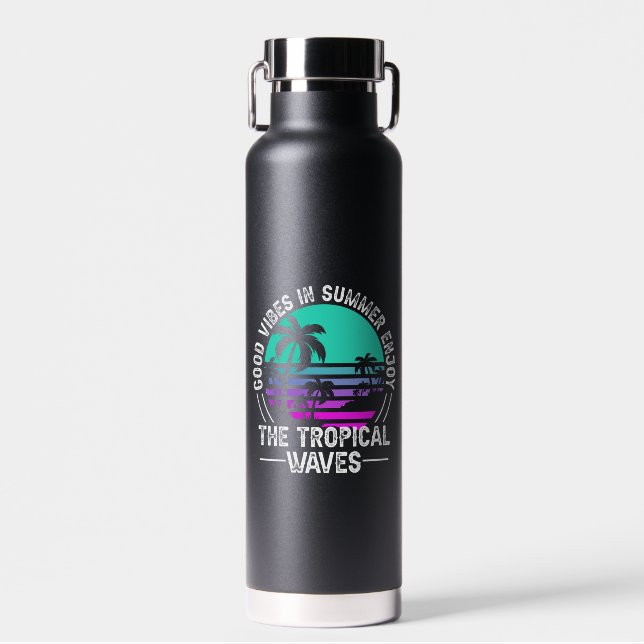 Bouteille D'eau Vibes d'été tropicales-82646 (Avant)