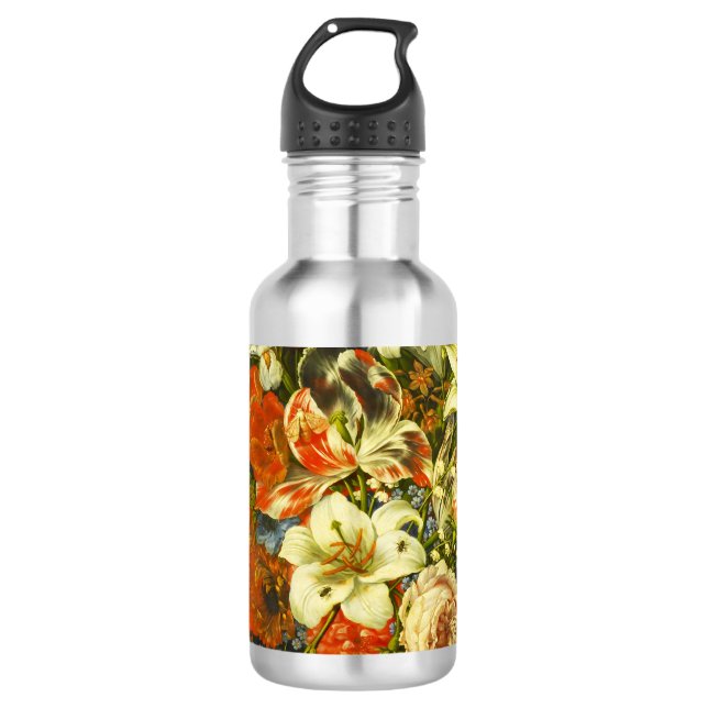 Bouteille D'eau Vie morte avec fleurs et fruits (Devant)