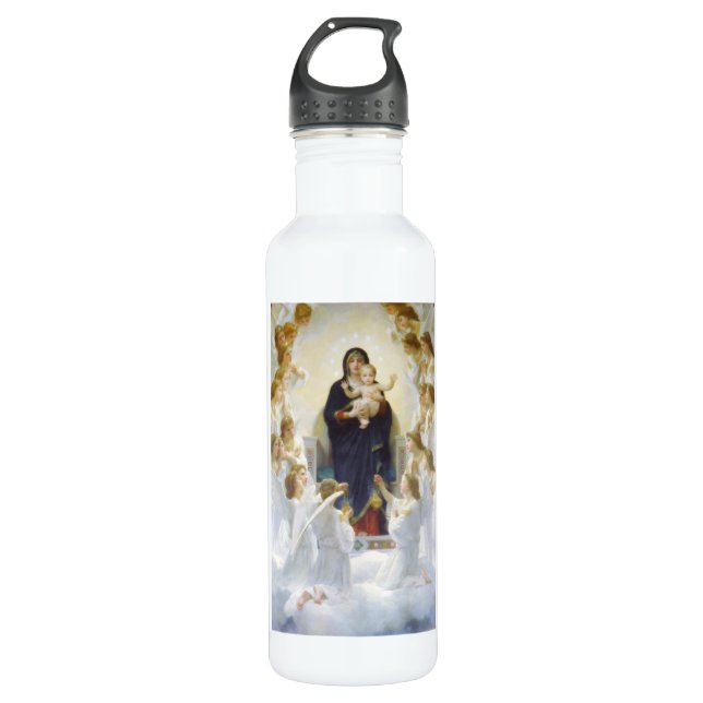Bouteille D'eau Vierge Marie et Jésus aux anges (Devant)
