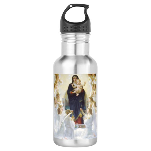 Bouteille D'eau Vierge Marie et Jésus aux anges (Devant)