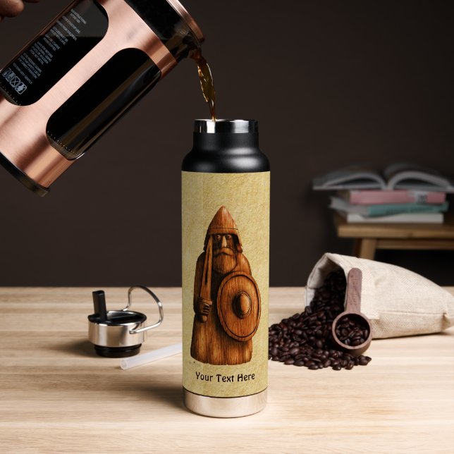Bouteille D'eau Viking rustique (Café (pivotée))