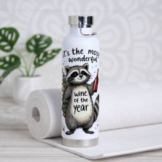 Bouteille D'eau Vin de l'année le plus merveilleux Raccoon