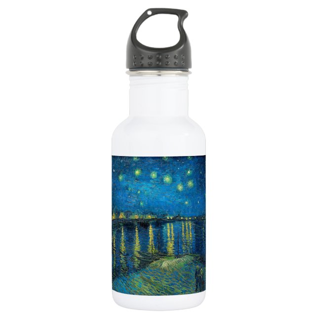 Bouteille D'eau Vincent Van Gogh Nuit étoilée sur le Rhône (Devant)