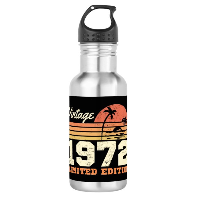 Bouteille D'eau Vintage 1972 52e anniversaire (Devant)