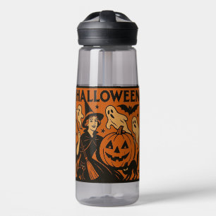 Bouteille D'eau Vintage, classique sorcière d'Halloween, fantôme &